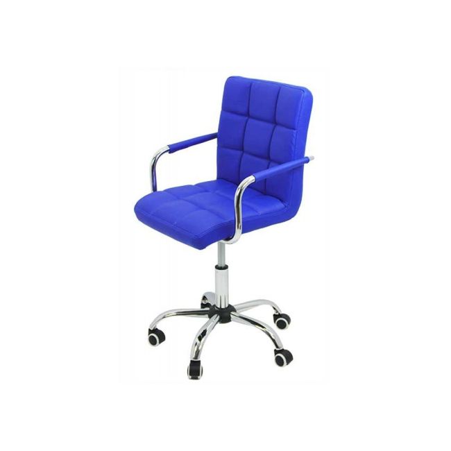 Scaun birou copii off 328, piele ecologica, ergonomic, cu brate, inatime ajustabila, 70 kg, albastru drm10232