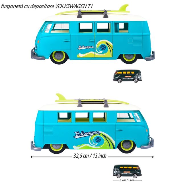 Set majorette vw the originals t1 carry case cu 2 vehicule hubs212055010