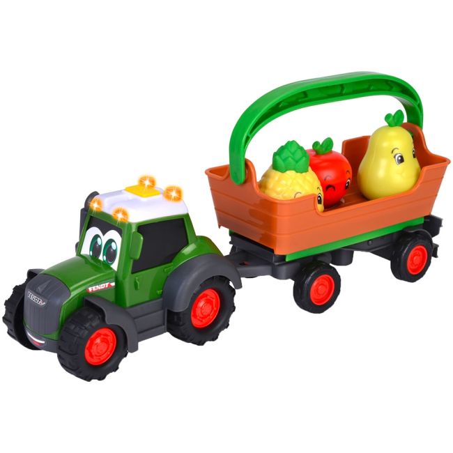 Tractor simba abc freddy fruit trailer 30 cm cu lumini, sunete si accesorii hubs204115006