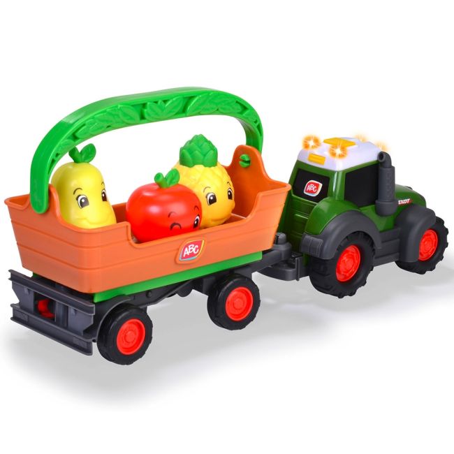Tractor simba abc freddy fruit trailer 30 cm cu lumini, sunete si accesorii hubs204115006