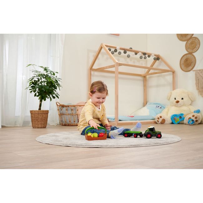 Tractor simba abc freddy fruit trailer 30 cm cu lumini, sunete si accesorii hubs204115006