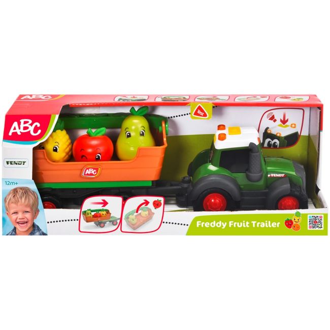 Tractor simba abc freddy fruit trailer 30 cm cu lumini, sunete si accesorii hubs204115006