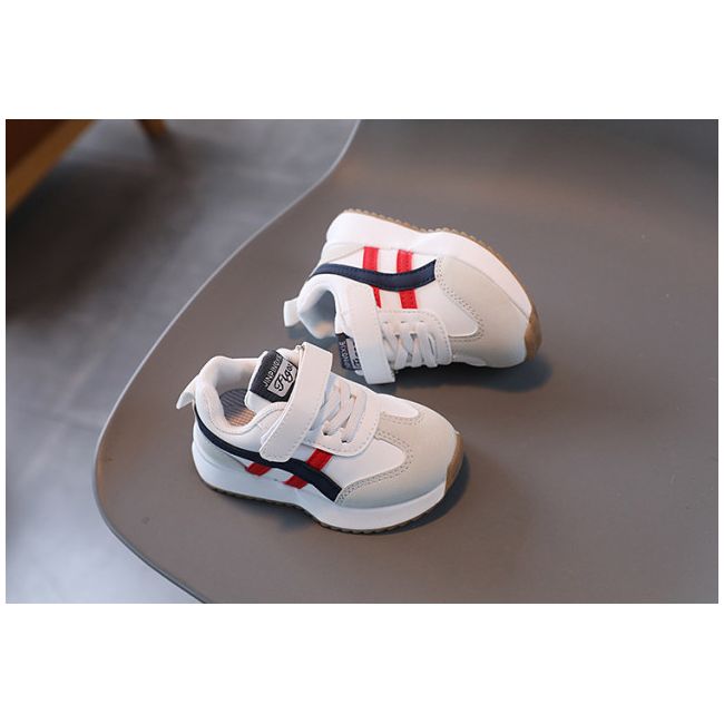 Adidasi albi cu insertii rosii si bleumarine - any (marime disponibila: marimea 22) mbmm227-1-p31.marimea 22