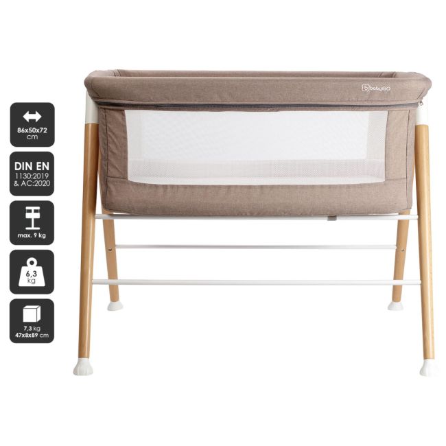 Babygo - patut cu cadru din lemn goodnight beige bbbbgo-4362