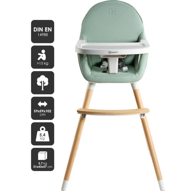 Babygo - scaun de masa transformabil scandi green bbbbgo-5452