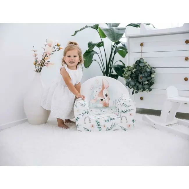 Fotoliu din burete pentru copii Green Magic, Bubaba, 9 luni - 5 ani, Cu Husa detasabila BYN80227