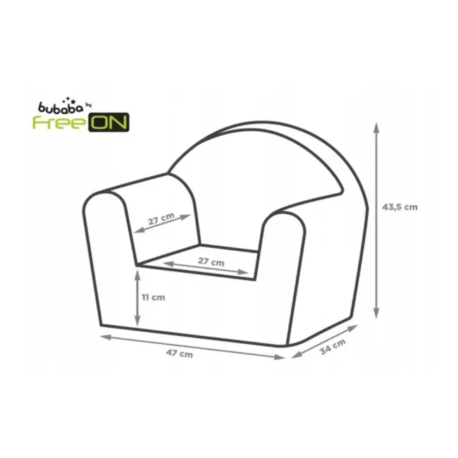 Fotoliu din burete pentru copii Green Magic, Bubaba, 9 luni - 5 ani, Cu Husa detasabila BYN80227