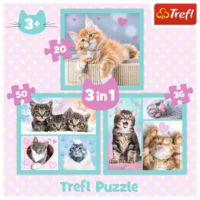 PUZZLE TREFL 3IN1 PISICUTELE DRAGALASE VIV34862