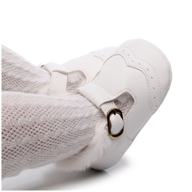 Pantofiori albi imblaniti pentru fetite - Lilly LIB150-2-p24