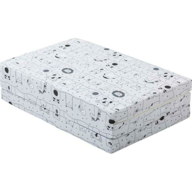 Saltea pliabila pentru patut, Cu husa detasabila din bumbac, Pentru patut de dimensiunea 120x60 cm, Bubaba, Animal Kingdom BYN50122