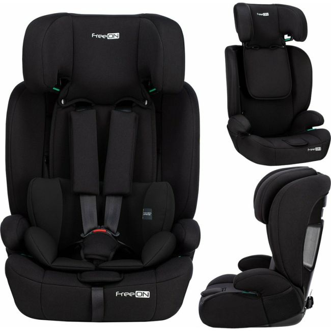 Scaun auto pentru copii, Uran, I-Size, 76 - 150 cm/ 1 - 12 ani, Cu tetiera reglabila in 14 pozitii, Conform cu standardul european de securitate ECE R129, FreeON, Black BYN49102