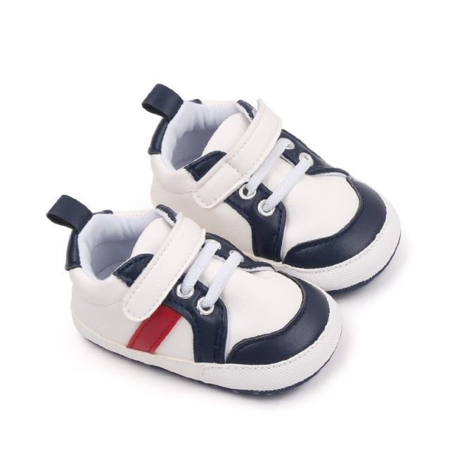Adidasi albi cu insertii bleumarine - Stock LIBHM3009-3-p24
