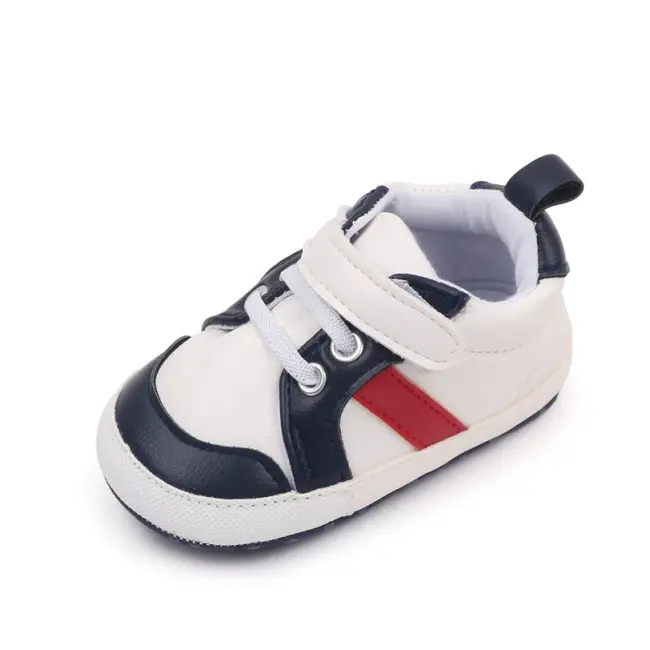 Adidasi albi cu insertii bleumarine - Stock LIBHM3009-3-p24