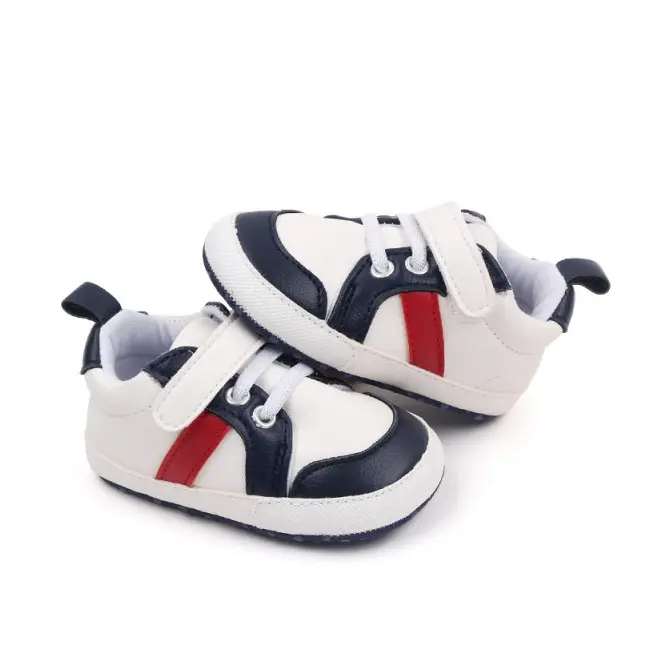 Adidasi albi cu insertii bleumarine - Stock LIBHM3009-3-p24