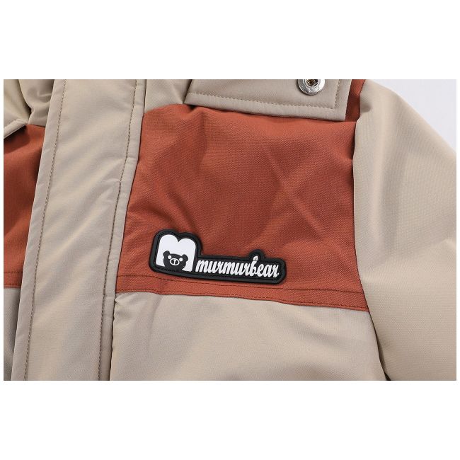 Combinezon crem cu maro din fas impermeabil pentru copii MD915-2-cd