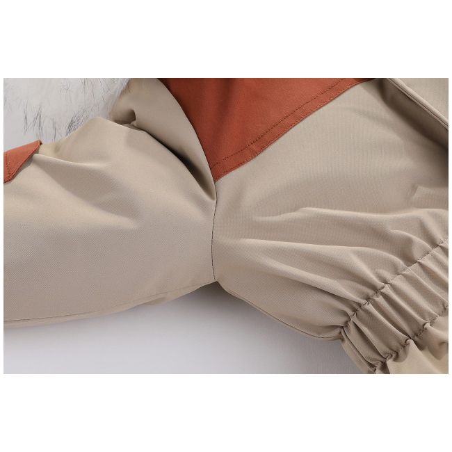 Combinezon crem cu maro din fas impermeabil pentru copii MD915-2-cd