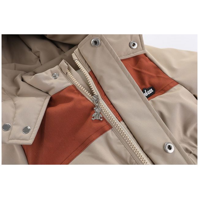 Combinezon crem cu maro din fas impermeabil pentru copii MD915-2-cd