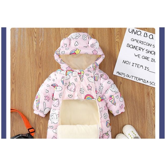 Combinezon roz pentru fetite - Ice cream MD760-3