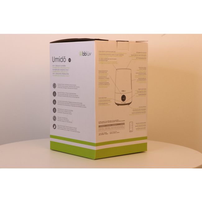 Umidificator cu ultrasunete si purificator de aer 4 In 1, Umido, Ultra silentios, Include difuzor de uleiuri esentiale, Cu panou de control digital, Cu telecomanda, Bbluv, Alb BYNBBL-B0151E-C