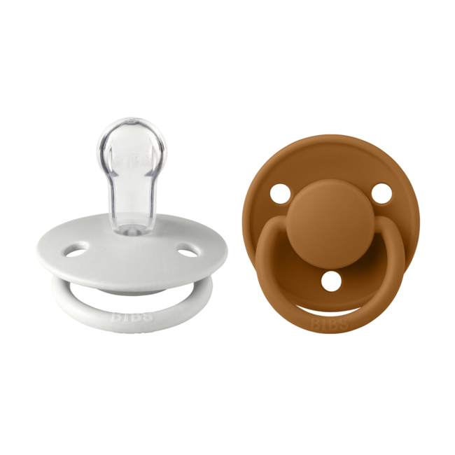 Bibs - set 2 suzete de lux silicon, tetina rotunda, marime universala-haze/caramel bbb150233