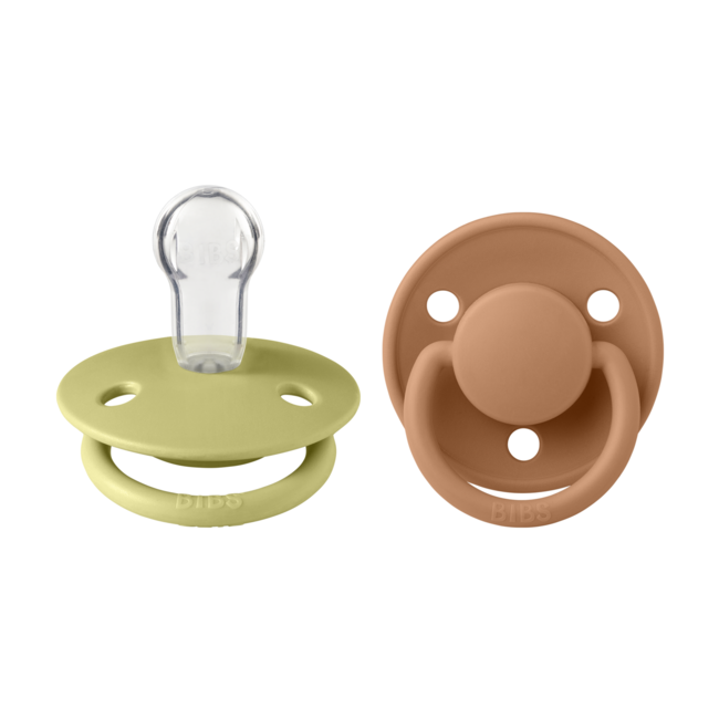 Bibs - set 2 suzete de lux silicon, tetina rotunda, marime universala-meadow/earth bbb150230