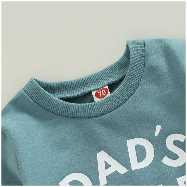 Compleu cu bluzita albastra pentru baietei - Dad's little dude LI905-1-de3