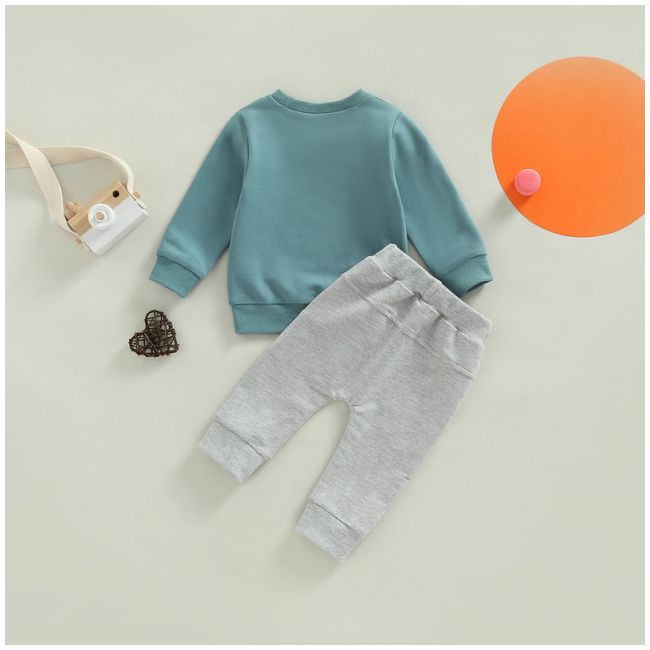 Compleu cu bluzita albastra pentru baietei - Dad's little dude LI905-1-de3