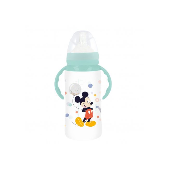 DISNEY MICKEY BIBERON 360 ML ANTICOLICI , DEBIT VARIABIL, CU MANER DNBST13004