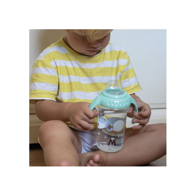 DISNEY MICKEY BIBERON 360 ML ANTICOLICI , DEBIT VARIABIL, CU MANER DNBST13004