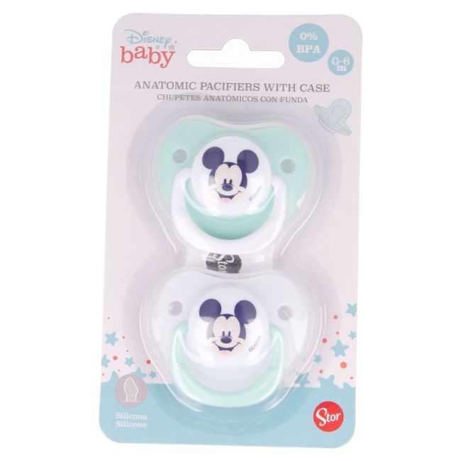DISNEY MICKEY SET 2 SUZETE ORT0DONTICE DIN SILICON CU CAPAC DE PROTECTIE 0-6 LUNI DNBST13069
