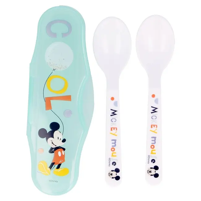DISNEY MICKEY SET DE 2 LINGURI SI CUTIE DE TRANSPORT DNBST13066
