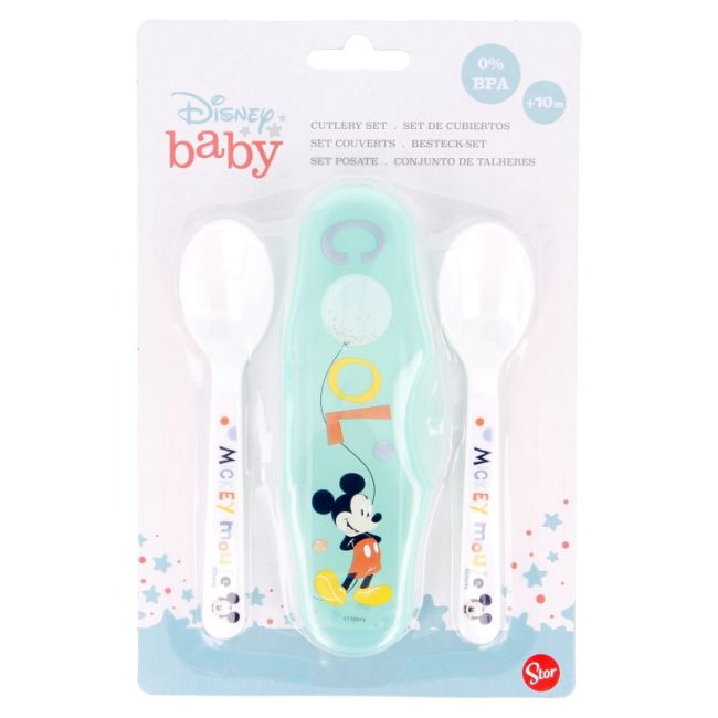 DISNEY MICKEY SET DE 2 LINGURI SI CUTIE DE TRANSPORT DNBST13066