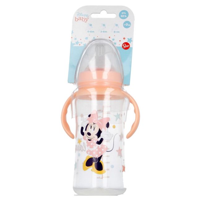 DISNEY MINNIE BIBERON 360 ML ANTICOLICI , DEBIT VARIABIL, CU MANER DNBST13104