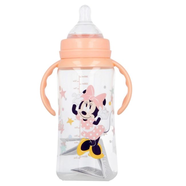 DISNEY MINNIE BIBERON 360 ML ANTICOLICI , DEBIT VARIABIL, CU MANER DNBST13104
