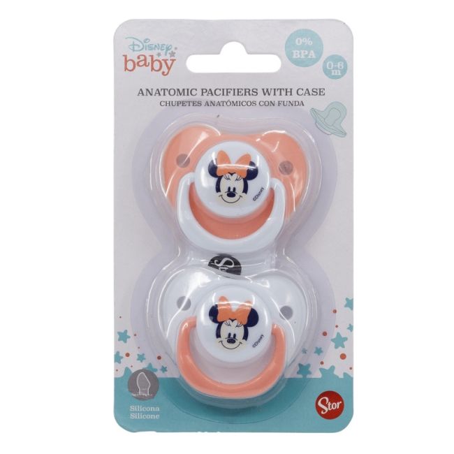 DISNEY MINNIE SET 2 SUZETE ORT0DONTICE DIN SILICON CU CAPAC DE PROTECTIE 0-6 LUNI DNBST13169