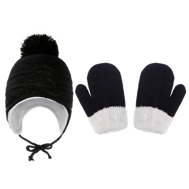 Set negru caciulita si manusi - Bella MBHT2023-95-4-ca6