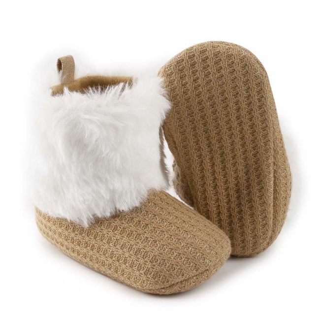 Cizmulite crem cu blanita alba pentru fetite MDZY2002-p23