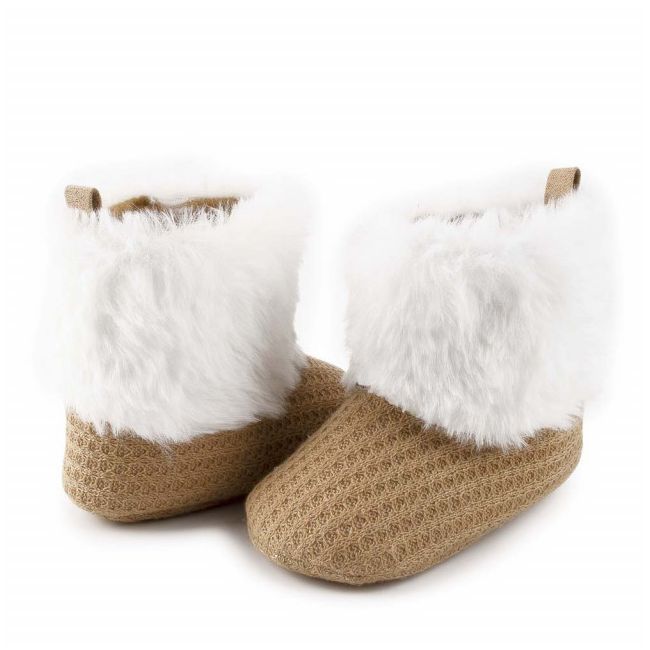 Cizmulite crem cu blanita alba pentru fetite MDZY2002-p23