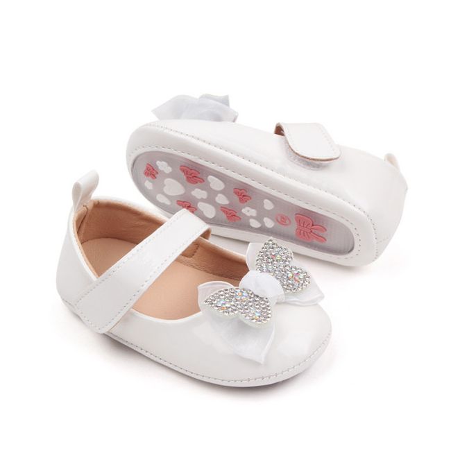 Pantofiori cu fluturas cu strasuri, albi, din lac MDBB3028-3-p8