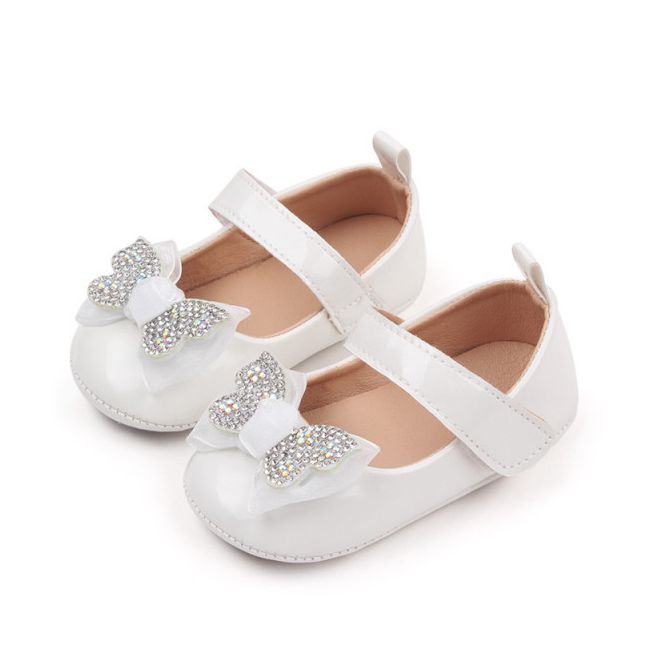 Pantofiori cu fluturas cu strasuri, albi, din lac MDBB3028-3-p8