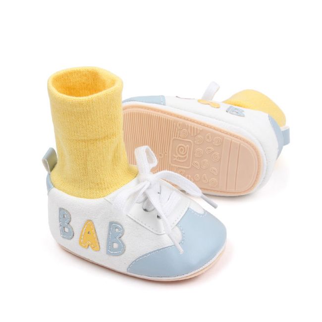 Tenisi cu ciorapel galben si insertii bleu - Baby MBBXC3070-1-p23