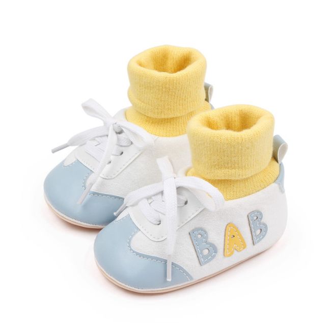 Tenisi cu ciorapel galben si insertii bleu - Baby MBBXC3070-1-p23