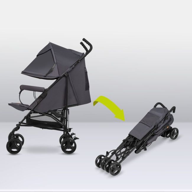 Lionelo - Carucior sport Elia, Cu husa de picioare, Cu plasa de tantari, Conform cu standardul european de securitate EN1888-1, Gri inchis BYNLO-ELIA_GREY_WHITE