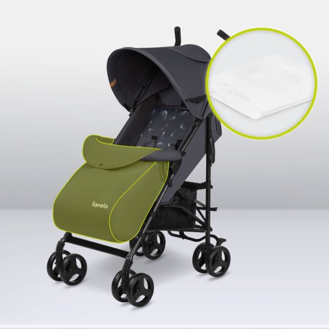 Lionelo - Carucior sport Elia, Cu husa de picioare, Cu plasa de tantari, Conform cu standardul european de securitate EN1888-1, Gri inchis BYNLO-ELIA_GREY_WHITE
