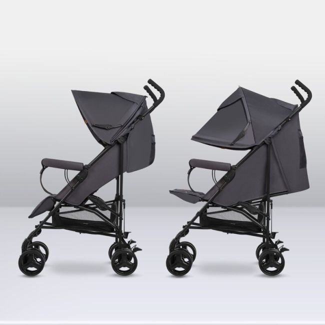 Lionelo - Carucior sport Elia, Cu husa de picioare, Cu plasa de tantari, Conform cu standardul european de securitate EN1888-1, Gri inchis BYNLO-ELIA_GREY_WHITE