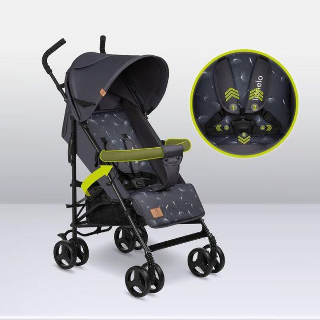 Lionelo - Carucior sport Elia, Cu husa de picioare, Cu plasa de tantari, Conform cu standardul european de securitate EN1888-1, Gri inchis BYNLO-ELIA_GREY_WHITE