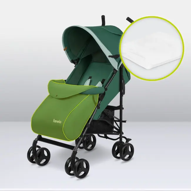 Lionelo - Carucior sport Elia, Cu husa de picioare, Cu plasa de tantari, Conform cu standardul european de securitate EN1888-1, Verde inchis BYNLO-ELIA_GREEN_FOREST