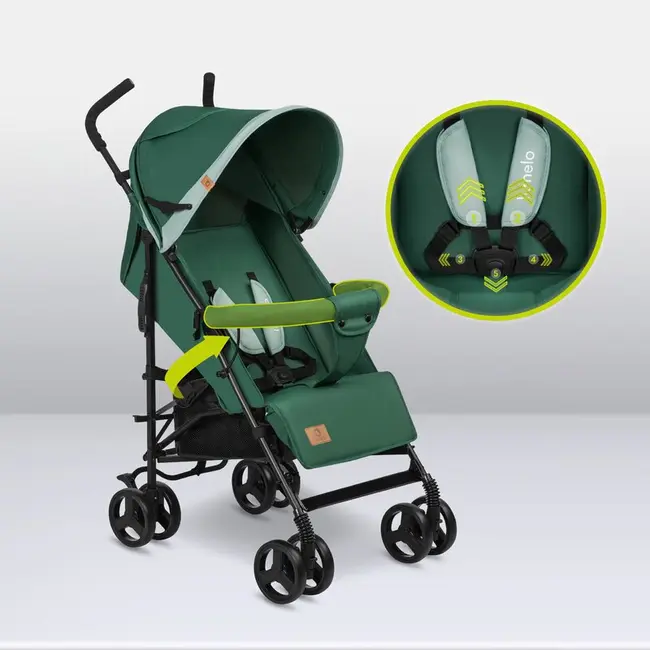 Lionelo - Carucior sport Elia, Cu husa de picioare, Cu plasa de tantari, Conform cu standardul european de securitate EN1888-1, Verde inchis BYNLO-ELIA_GREEN_FOREST