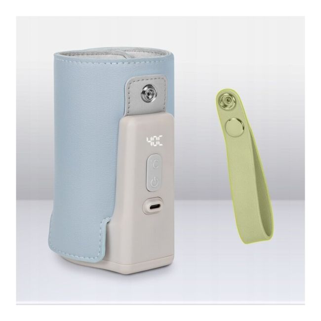 Lionelo - Incalzitor biberoane ThermUp Go Plus, Portabil, Cu aspect elegant, Temperatura constanta pana la 24 h, Incarcare USB, Albastru deschis BYNLOC-THERMUP_GO_PLUS_BLUE_SKY