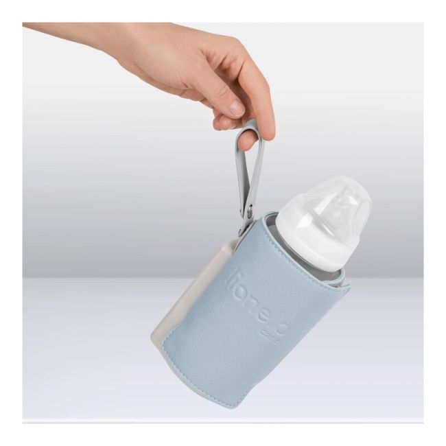 Lionelo - Incalzitor biberoane ThermUp Go Plus, Portabil, Cu aspect elegant, Temperatura constanta pana la 24 h, Incarcare USB, Albastru deschis BYNLOC-THERMUP_GO_PLUS_BLUE_SKY